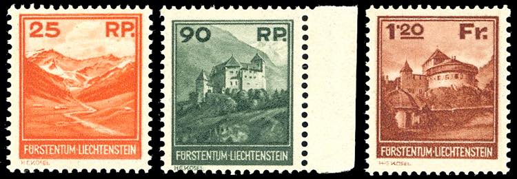 LIECHTENSTEIN 1933 - Vedute, serie ... 