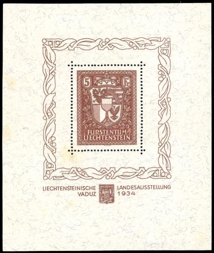 LIECHTENSTEIN FOGLIETTI 1934 - 5 ... 