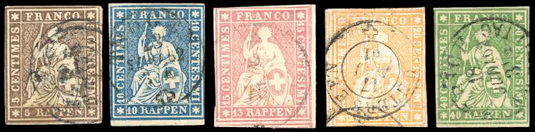 SVIZZERA 1854/1862 - Strubel, ... 