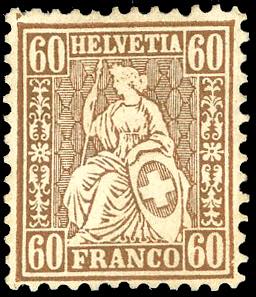 SVIZZERA 1862 - 60 c. bronzo, ... 