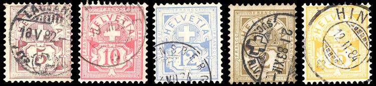 SVIZZERA 1882 - Cifra e Croce, ... 