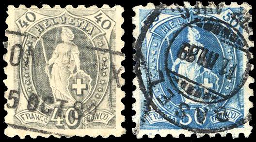 SVIZZERA 1888 - 40 cent. e 50 ... 