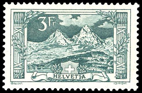 SVIZZERA 1914 - 3 fr. Monte Mythen ... 