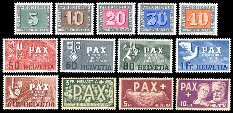 SVIZZERA 1945 - Pax, serie ... 