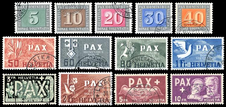 SVIZZERA 1945 - Pax, serie ... 