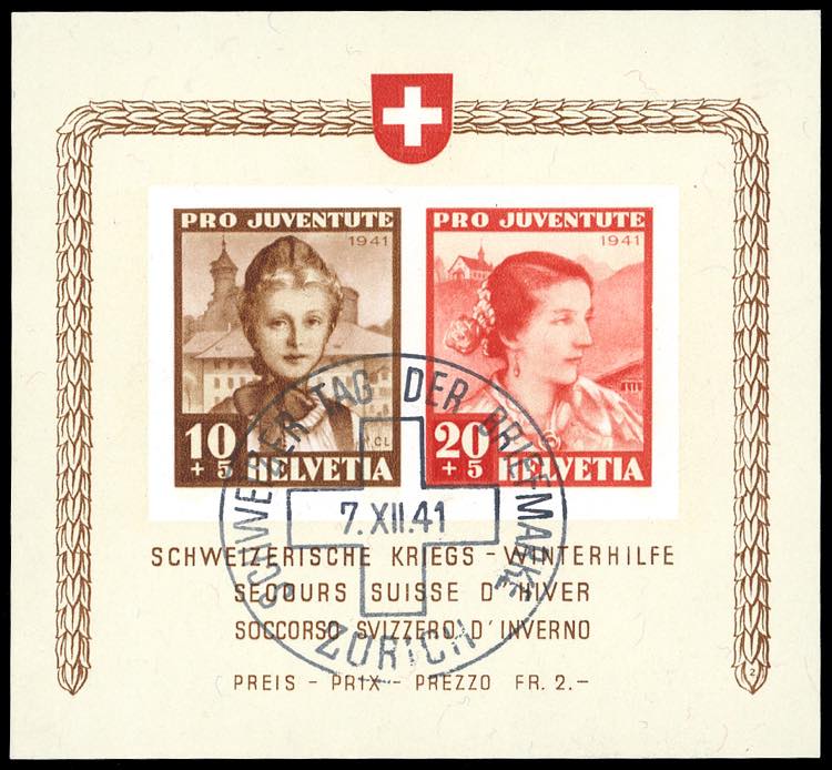 SVIZZERA FOGLIETTI 1941 - Soccorso ... 