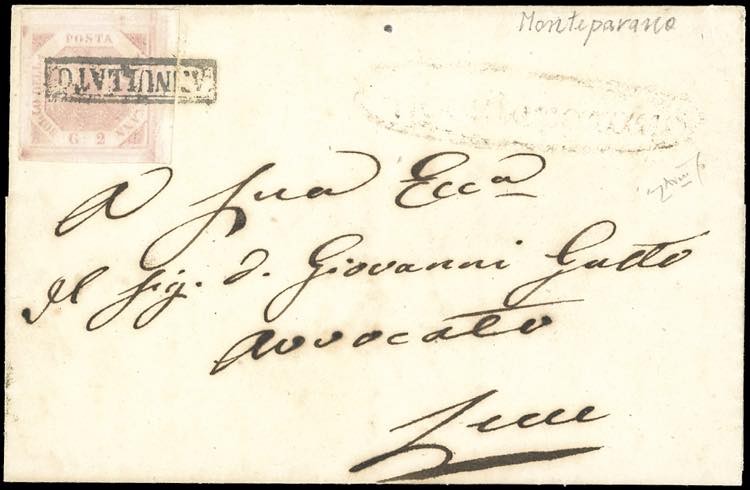 MONTEPARANO, annullato + ovale ... 