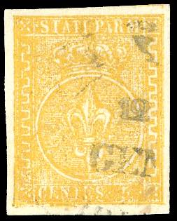 1853 - 5 cent. giallo arancio (6), ... 