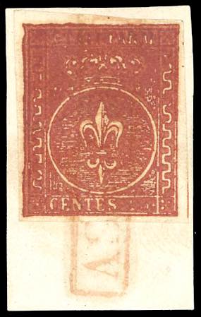 1855 - 25 cent. bruno rosso (8), ... 