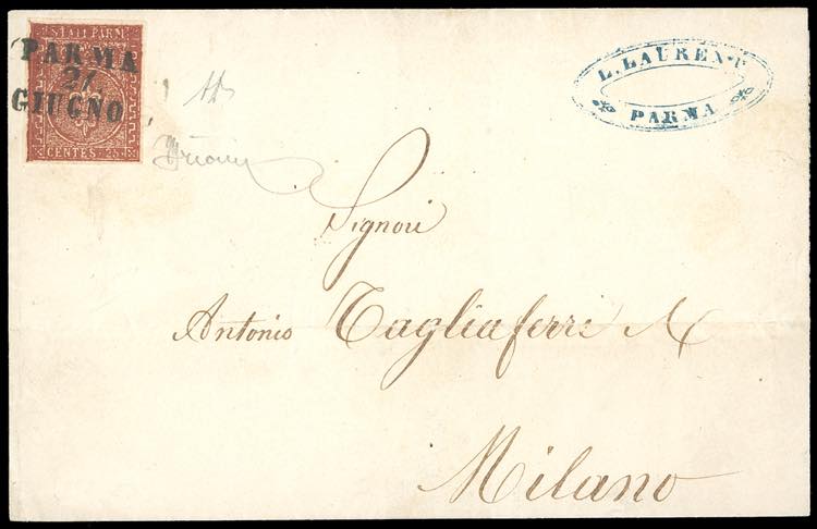 1855 - 25 cent. bruno rosso (8), ... 