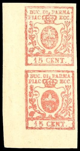 1859 - 15 cent. vermiglio (9), ... 