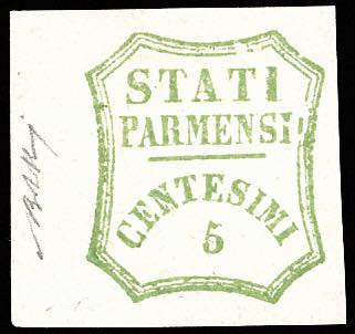 1859 - 5 cent. verde giallo (13), ... 