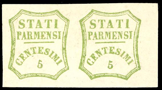 1859 - 5 cent. verde giallo, II ... 