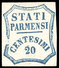 1859 - 20 cent. azzurro (15), ... 