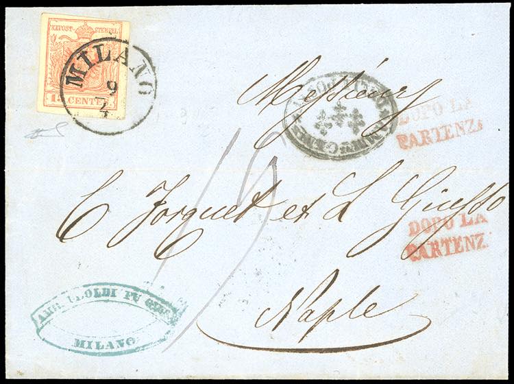 1857 - 15  cent. rosso vermiglio, ... 