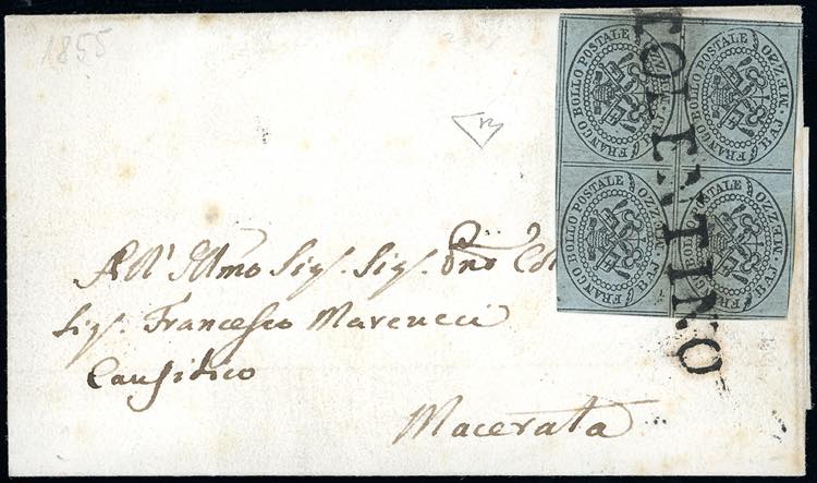 1855 - 1/2 baj grigio (1), blocco ... 