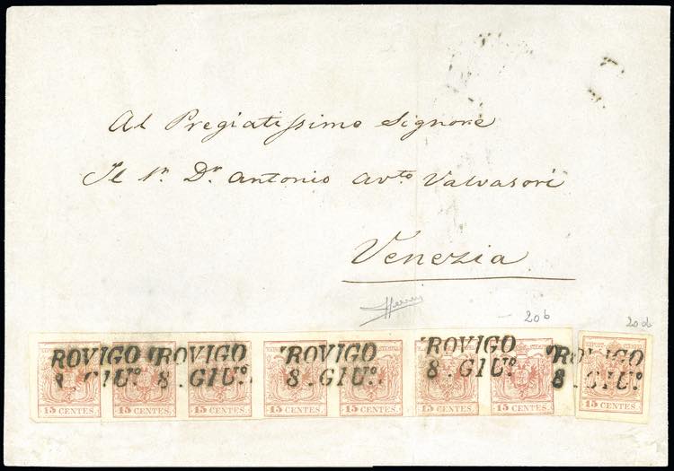 1854 - 15 cent. rosso salmone, ... 