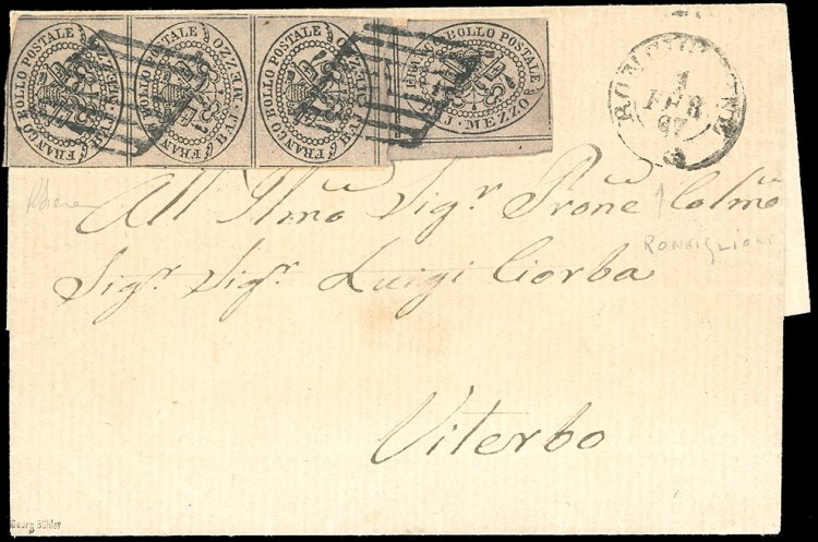1867 - 1/2 baj grigio lilla (1c), ... 