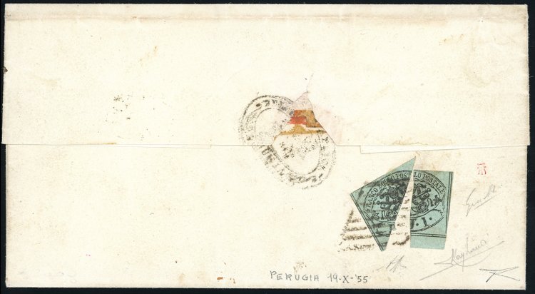 1857 - 1 baj verde grigiastro (2), ... 