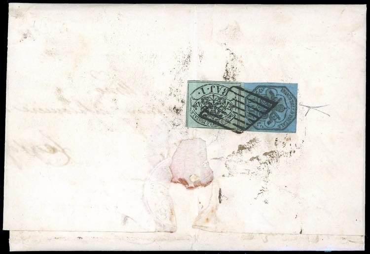 1857 - 1 baj verde grigiastro, 7 ... 