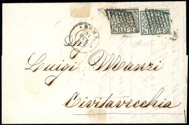 1866 - 2 baj bianco verdastro, 2 ... 