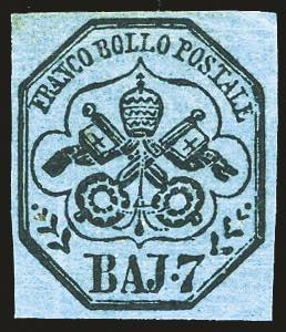 1852 - 7 baj azzurro (8), nuovo, ... 