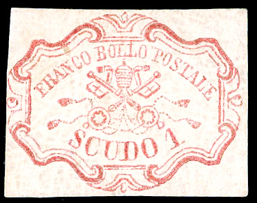 1852 - 1 scudo rosa carminio (11), ... 