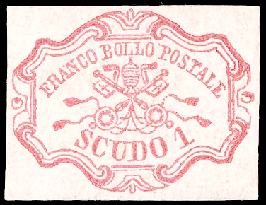 1852 - 1 scudo rosa carminio (11), ... 