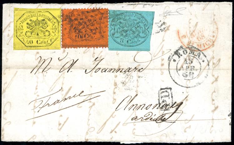 1868 - 5 cent. azzurro verdastro, ... 