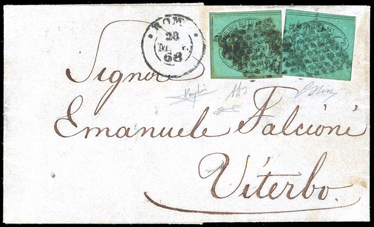 1868 - 5 cent. azzurro verdastro, ... 