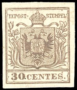 FALSI PER POSTA 1853 - 30 cent. ... 
