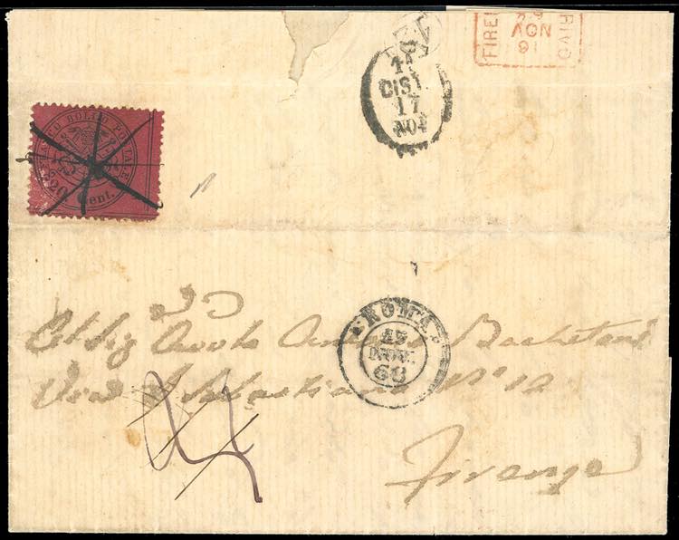 1868 - 20 cent. rosso bruno (27), ... 