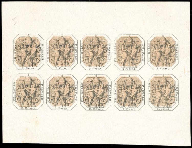 1869 - 2 cent. saggio Marini nero ... 