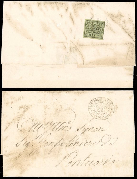 1854 - 2 baj verde giallastro, ... 
