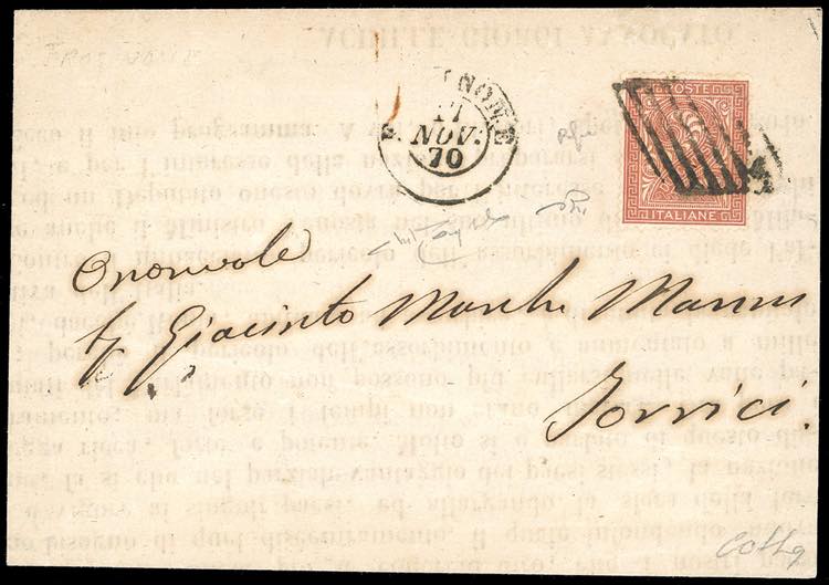 1870 - 2 cent. De La Rue, tiratura ... 