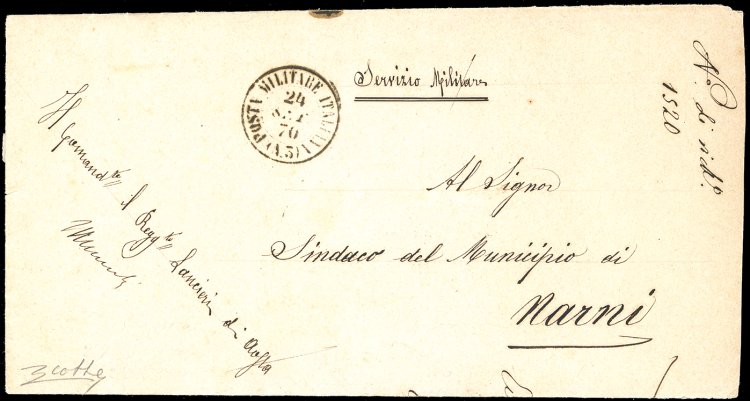 1870 - Lettera in franchigia ... 