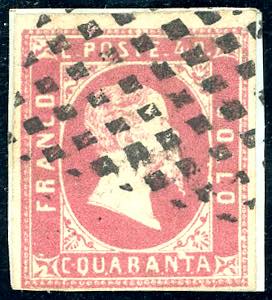 1851 - 40 cent. rosa carminio vivo ... 