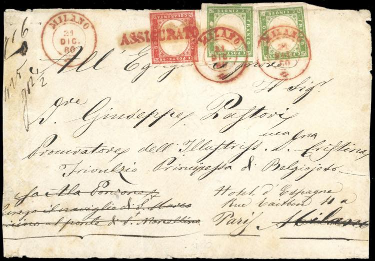 1860 - 5 cent. verde oliva, due ... 