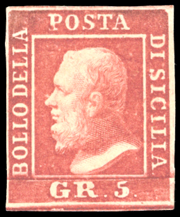 1859 - 5 grana rosa carminio, I ... 