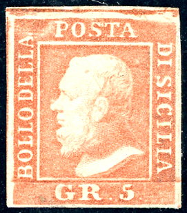 1859 - 5 grana vermiglio chiaro, I ... 
