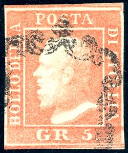 1859 - 5 grana vermiglio chiaro, I ... 
