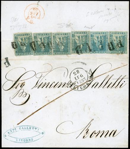 1855 - 2 crazie azzurro verdastro ... 