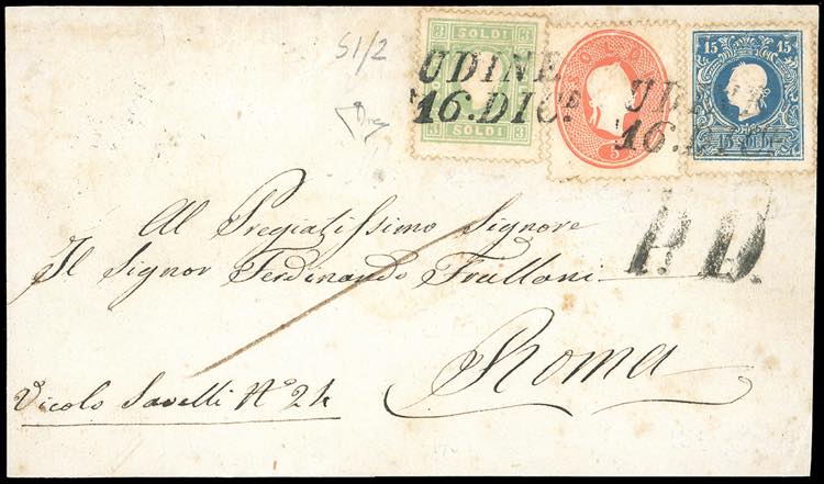 1862 - 15 soldi azzurro, II tipo, ... 