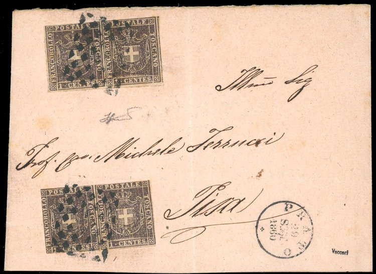 1860 - 1 cent. violetto bruno ... 