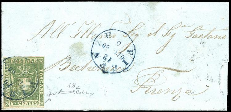 1860 - 5 cent. verde giallastro ... 