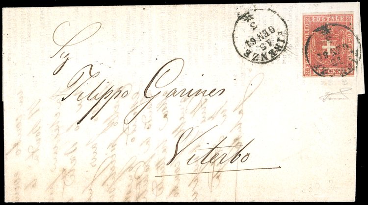 1861 - 40 cent. carminio (21), tre ... 