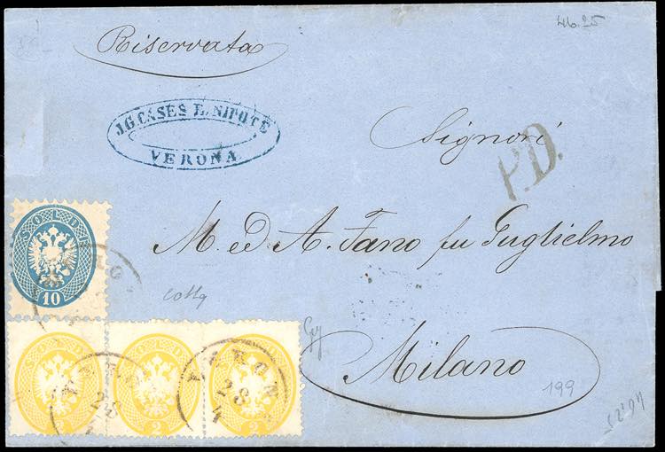 1865 - 2 soldi giallo, dent. 14, ... 