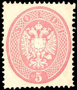 1863 - 5 soldi rosa, dent. 14 ... 