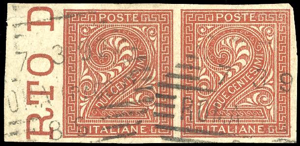 1866 - 2 cent. rosso mattone, De ... 