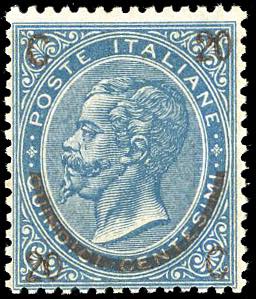 1865 - 20 cent. su 15 cent. Ferro ... 